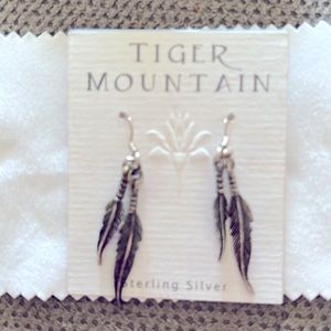 Tiger Mountain Sterling Silver Feather Earrings